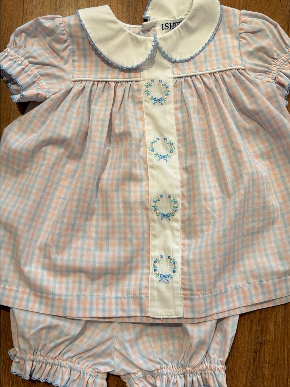 Ishtex Plaid Girl's Bloomer Set‎ NWT size 18 mo